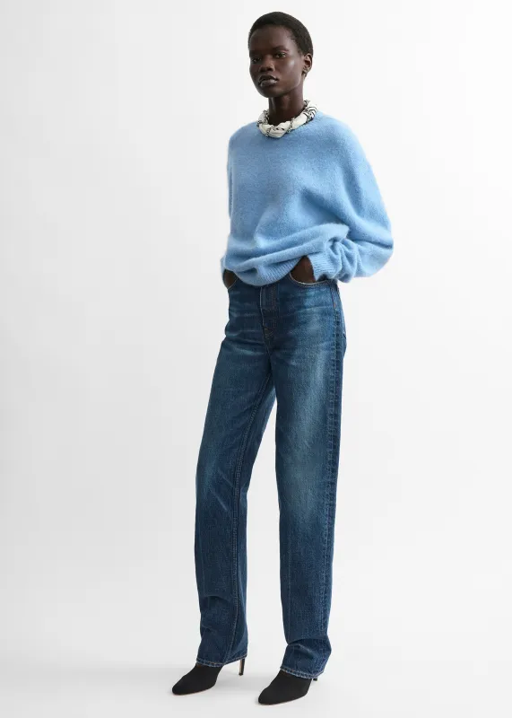 Classic alpaca crew knit pale blue made by Toteme