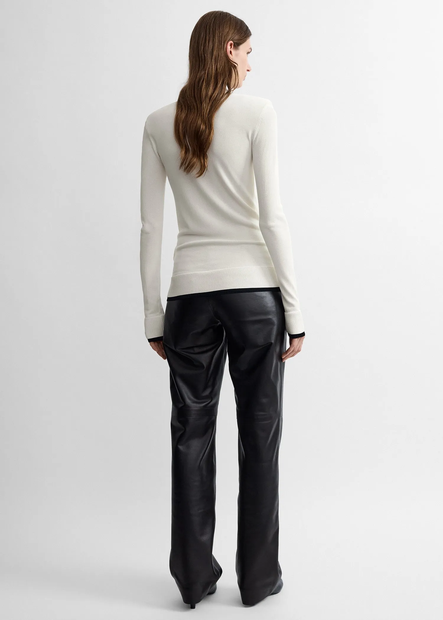 Fitted ribbed top off-white sold by Toteme product image thumbnail 3