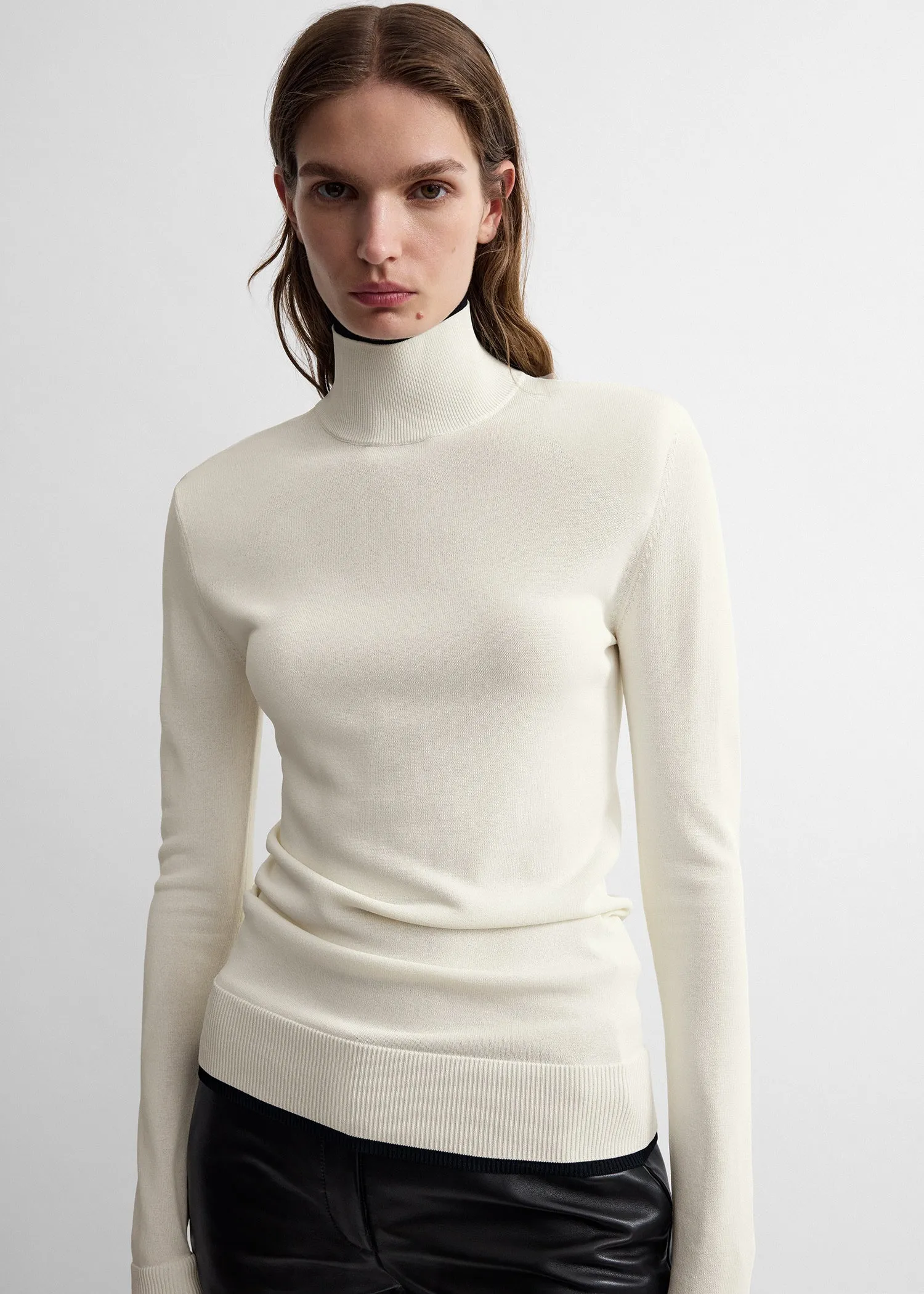 Fitted ribbed top off-white sold by Toteme product image thumbnail 4