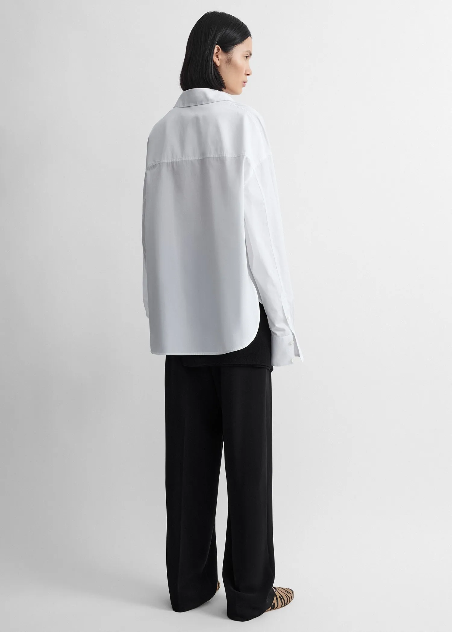 Boxy poplin shirt white sold by Toteme product image thumbnail 3