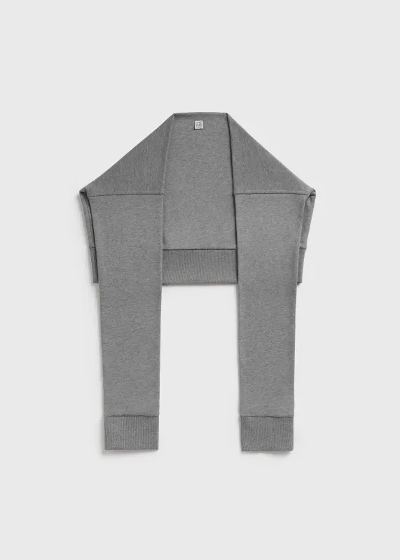 Jersey sleeve scarf grey melange made by Toteme