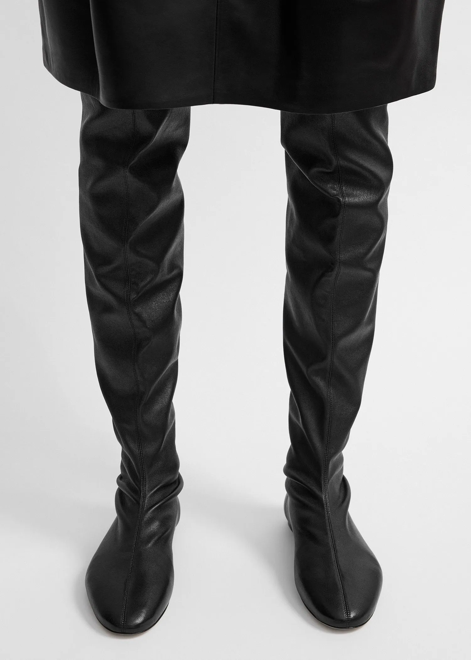 Deconstructed stretch nappa boots black sold by Toteme product image thumbnail 2
