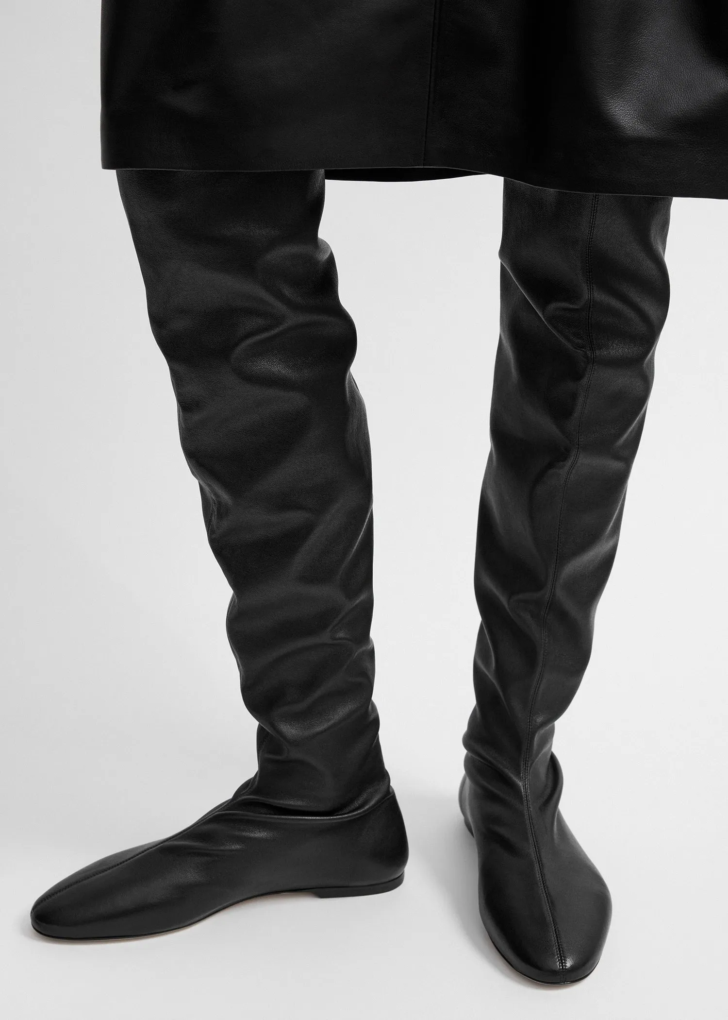 Deconstructed stretch nappa boots black sold by Toteme product image thumbnail 3