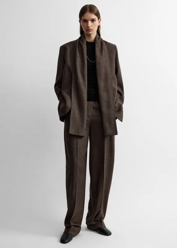 Scarf lapel blazer taupe melange made by Toteme