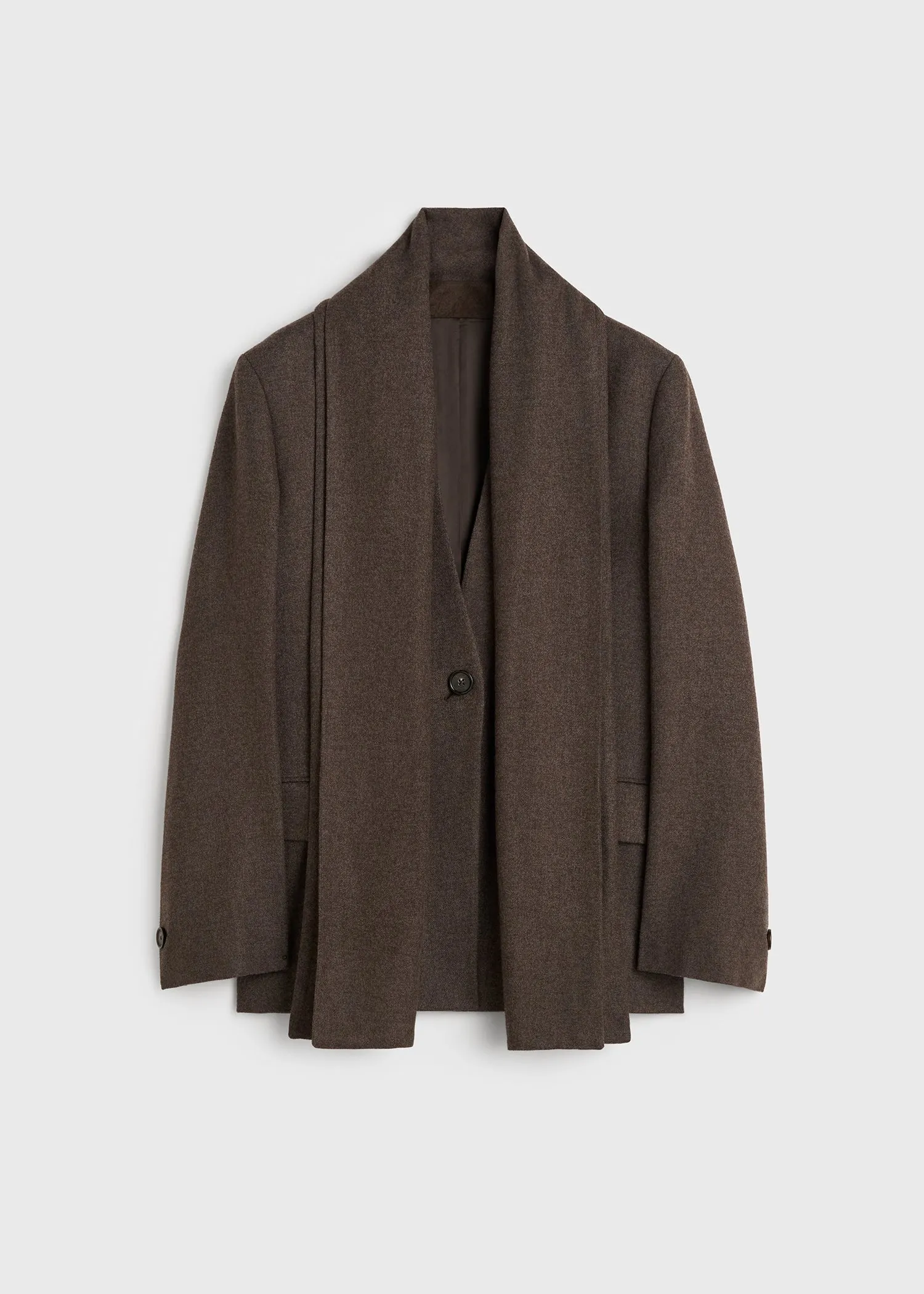 Scarf lapel blazer taupe melange sold by Toteme product image thumbnail 5