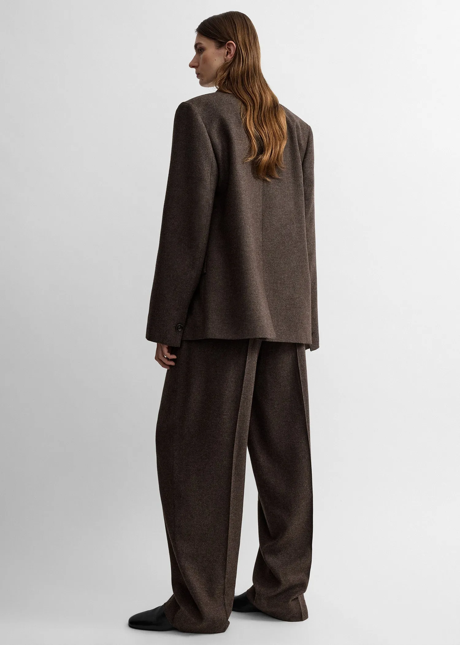 Scarf lapel blazer taupe melange sold by Toteme product image thumbnail 3