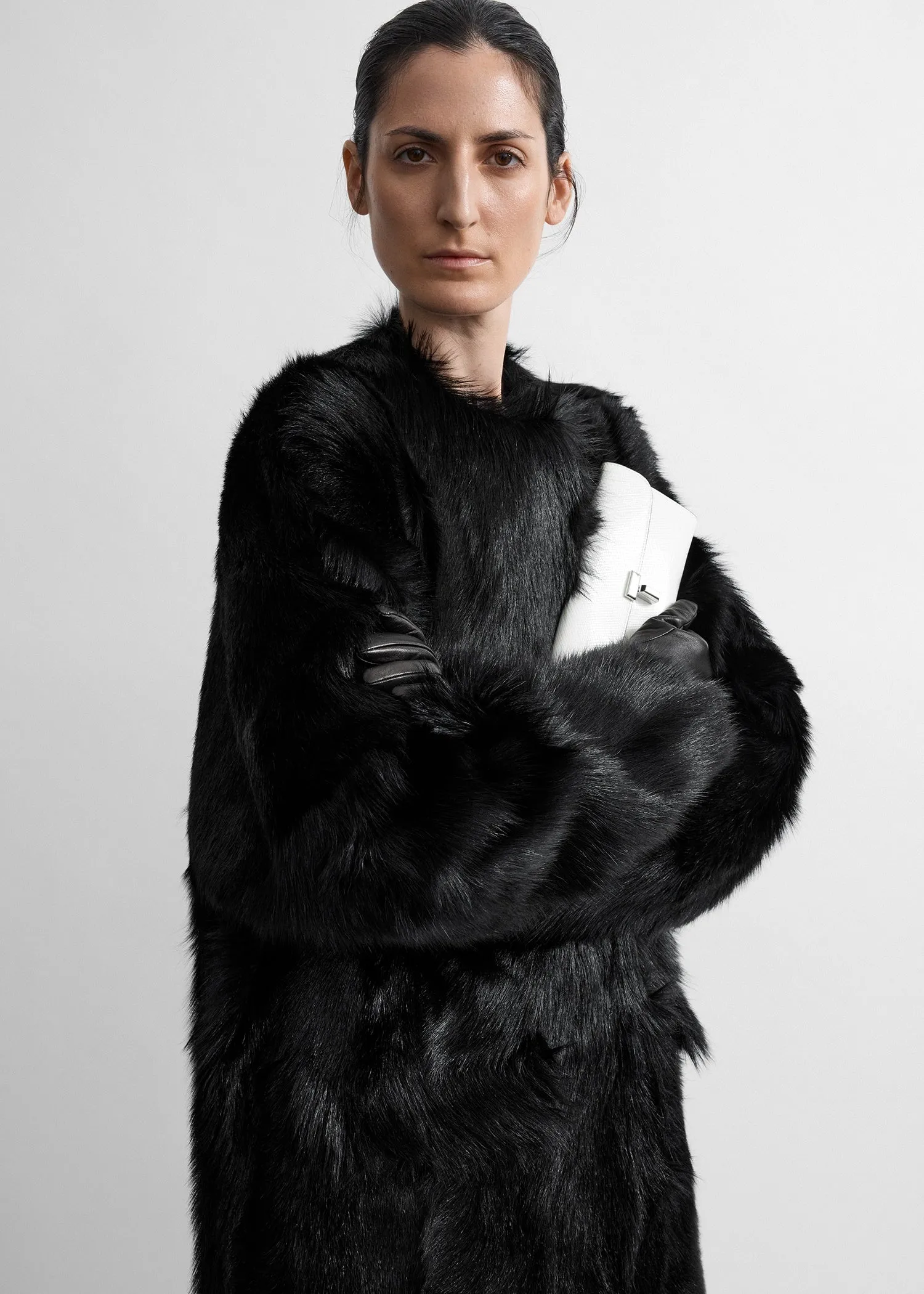 Structured shearling coat black sold by Toteme product image thumbnail 4