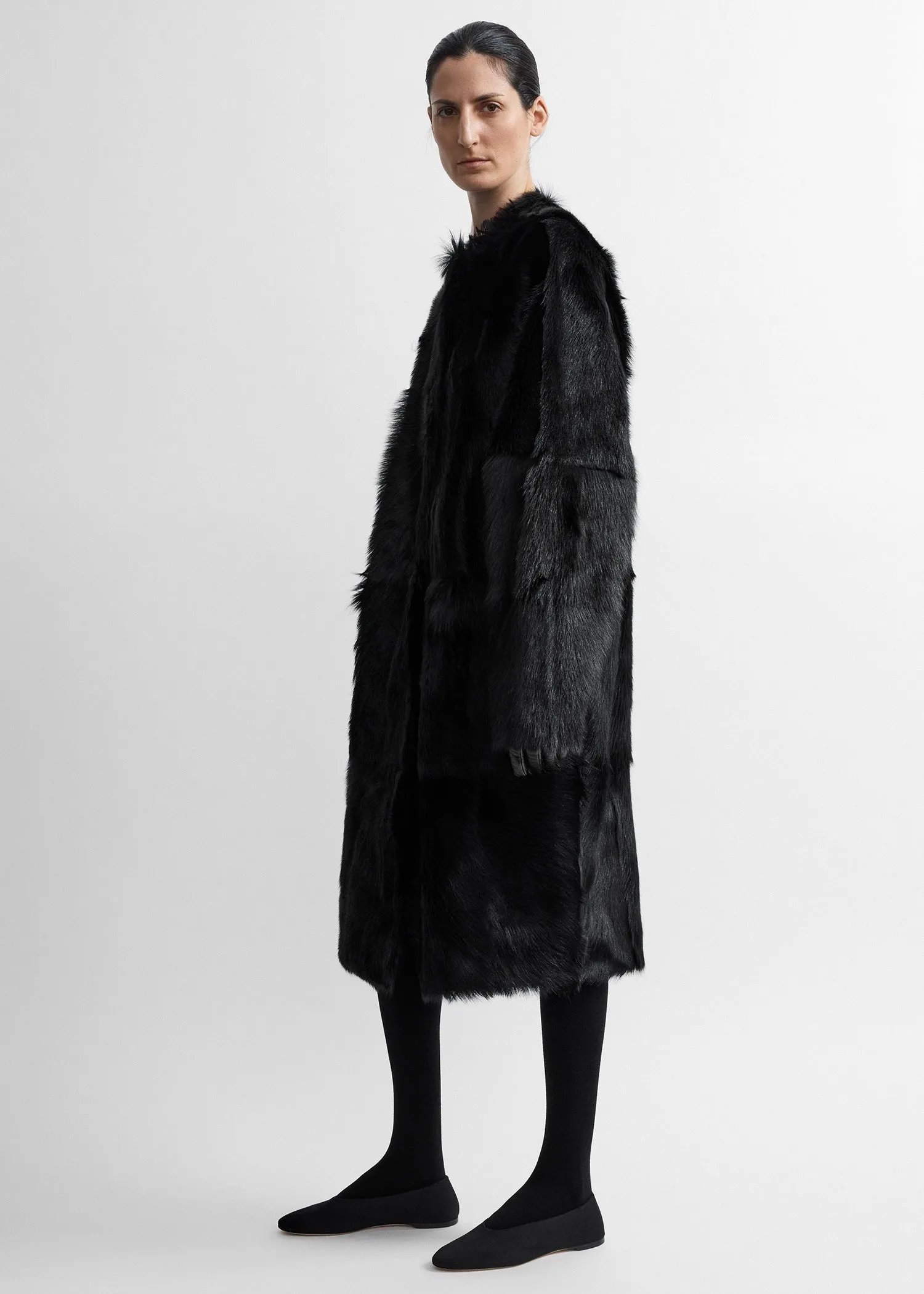 Structured shearling coat black sold by Toteme product image thumbnail 2