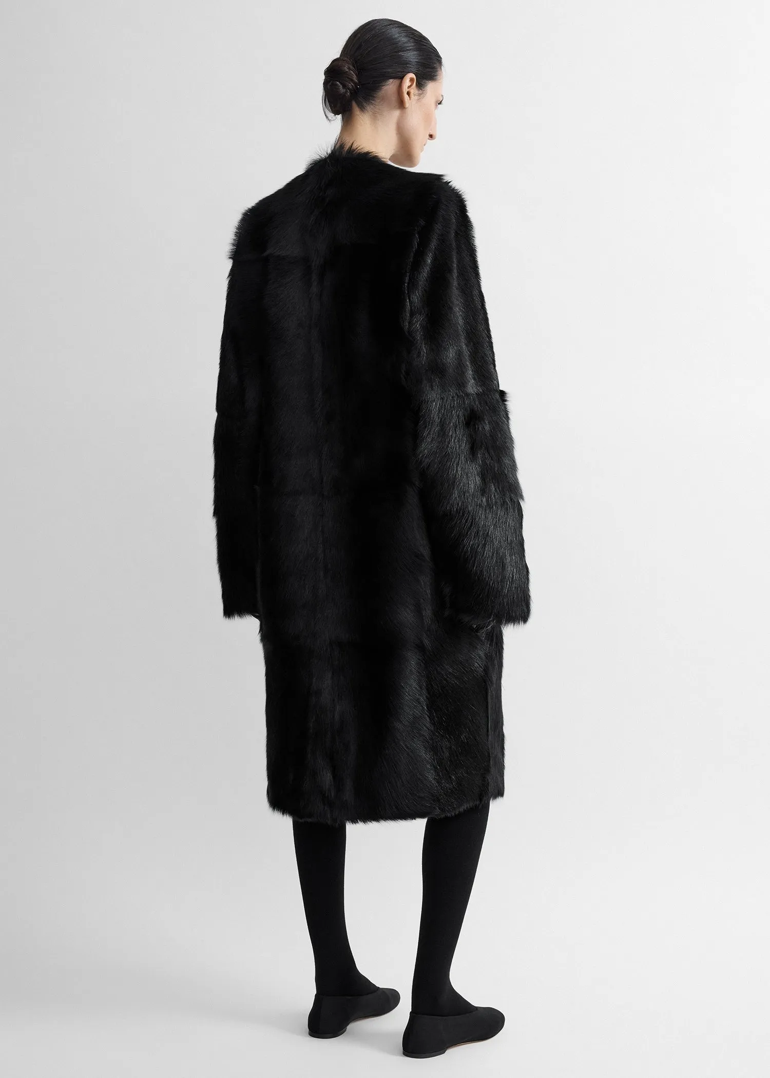Structured shearling coat black sold by Toteme product image thumbnail 3