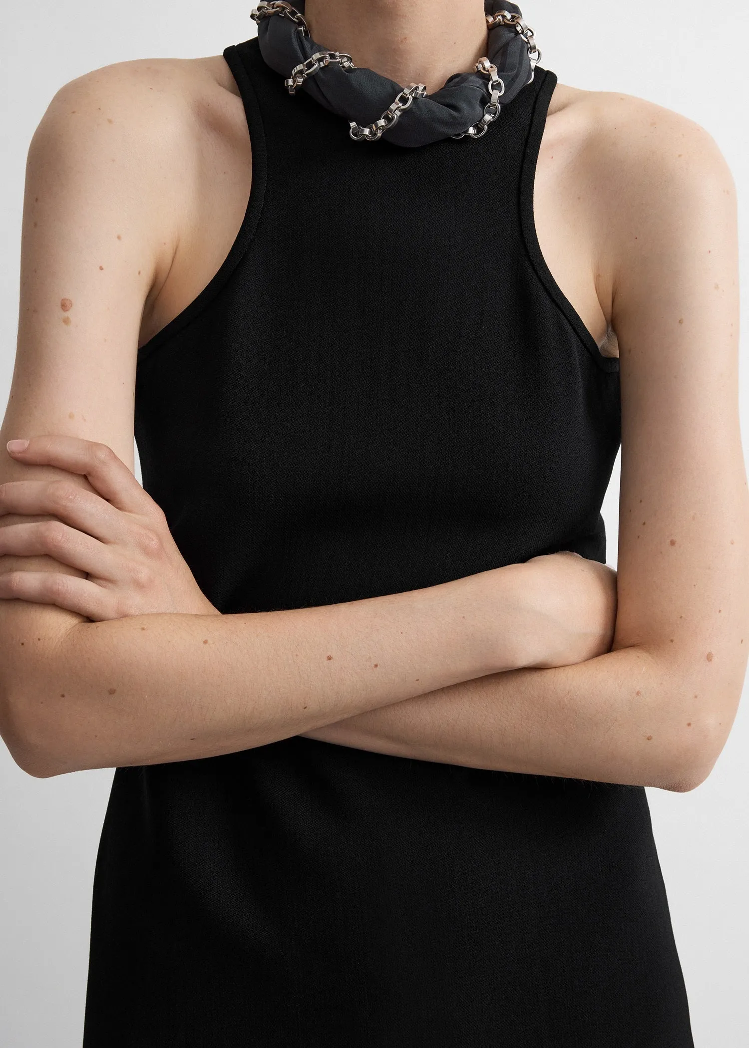 Deep curve tank dress black sold by Toteme product image thumbnail 4