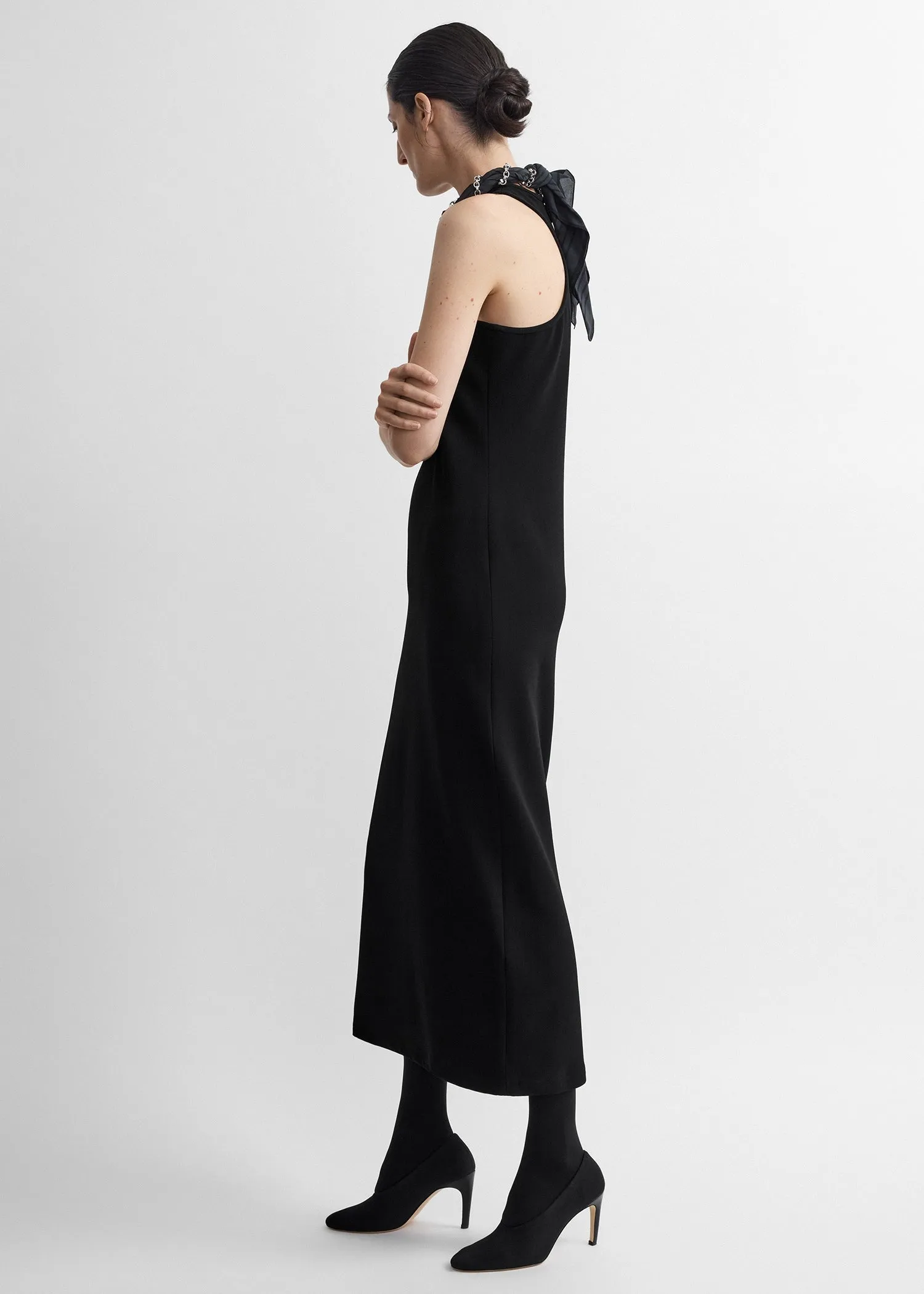 Deep curve tank dress black sold by Toteme product image thumbnail 2