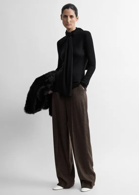 High-waist trousers taupe melange made by Toteme