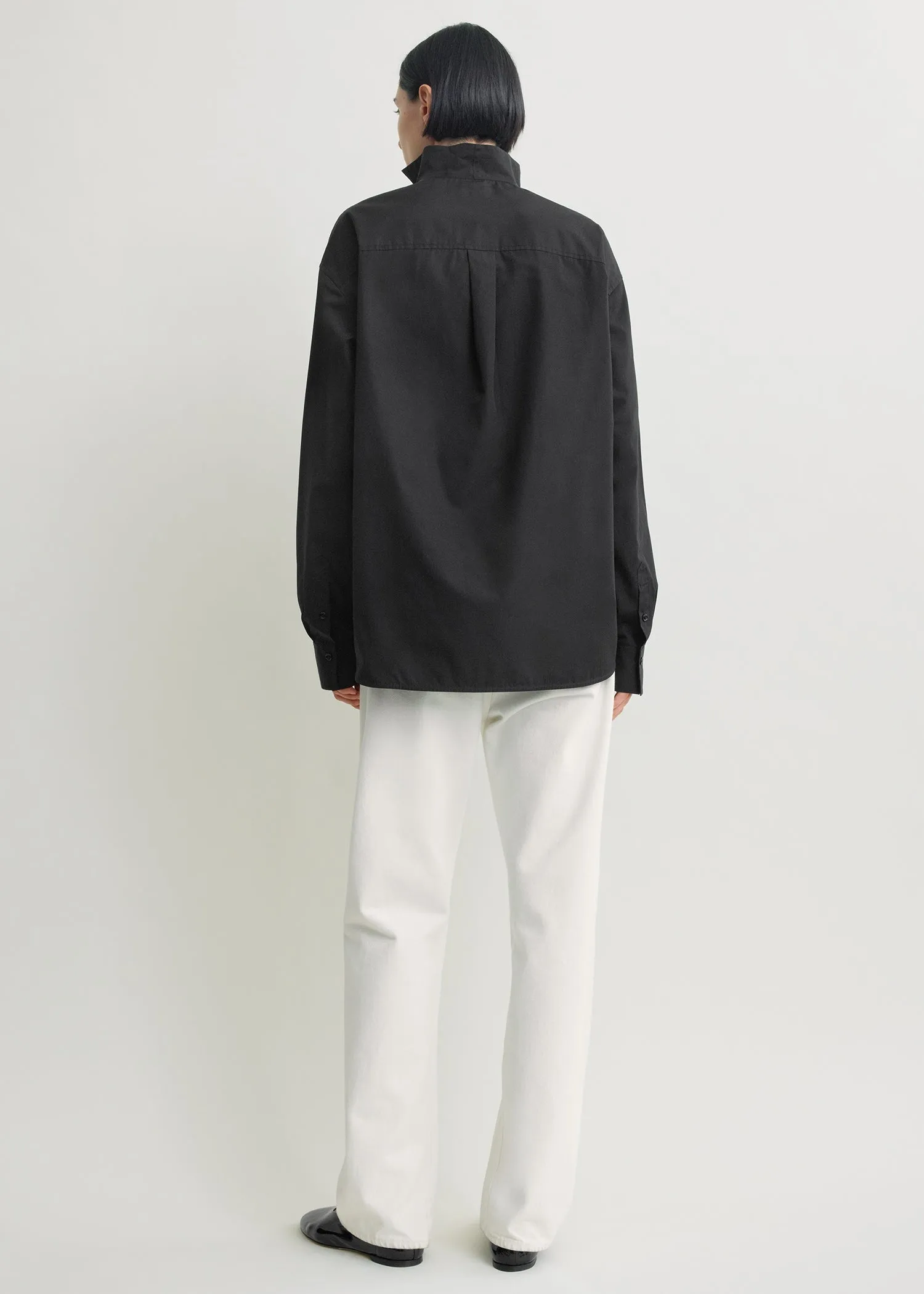 Sharp poplin shirt black sold by Toteme product image thumbnail 3