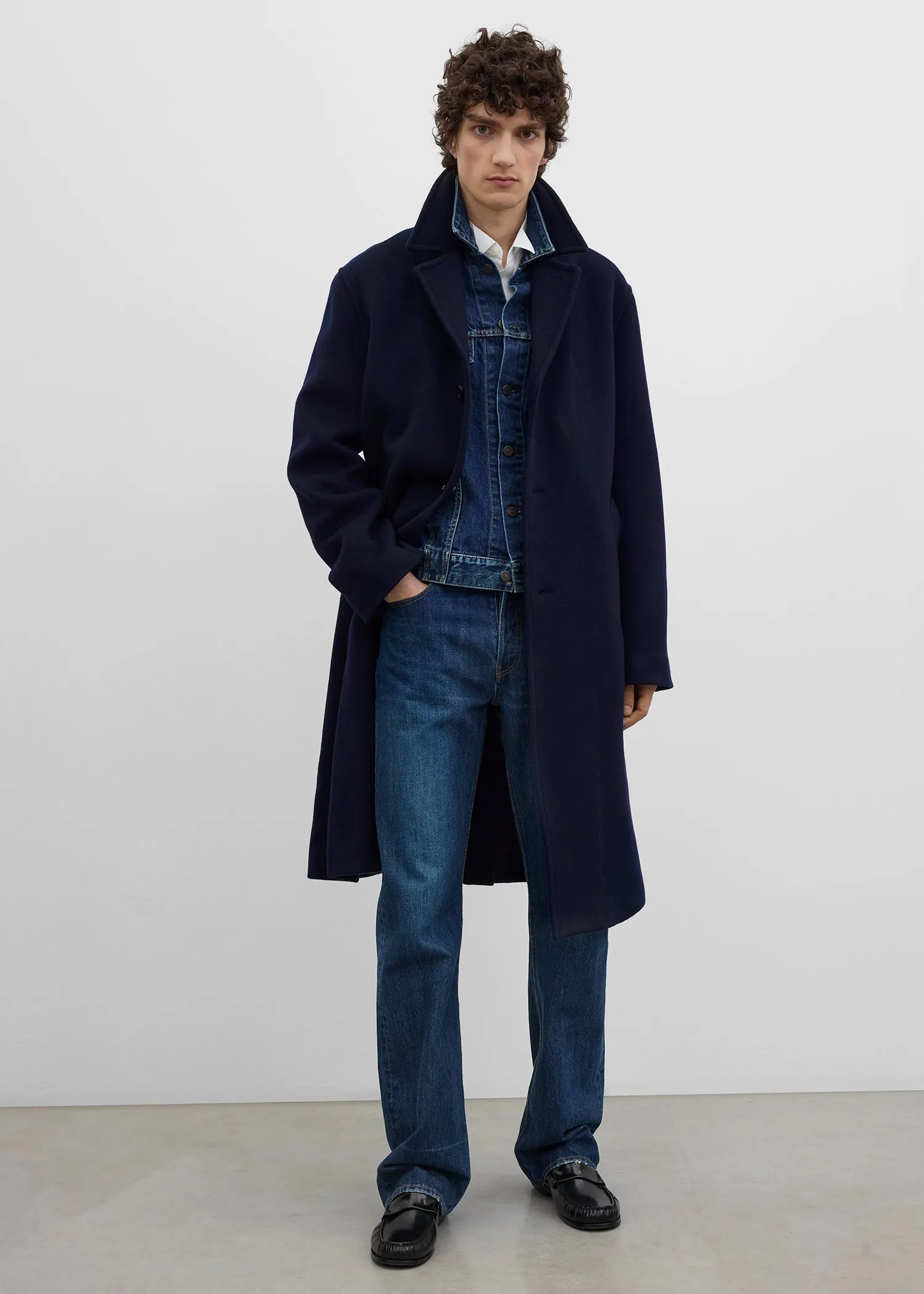 Relaxed coat dark navy sold by Toteme