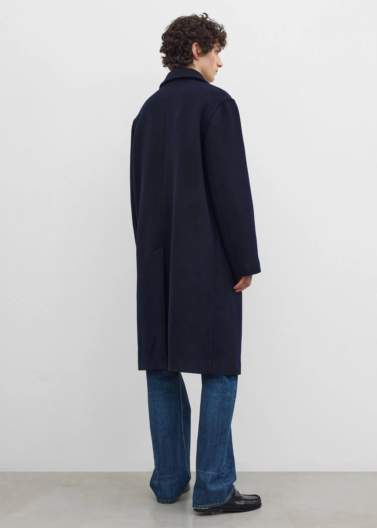 Relaxed coat dark navy sold by Toteme product image thumbnail 3
