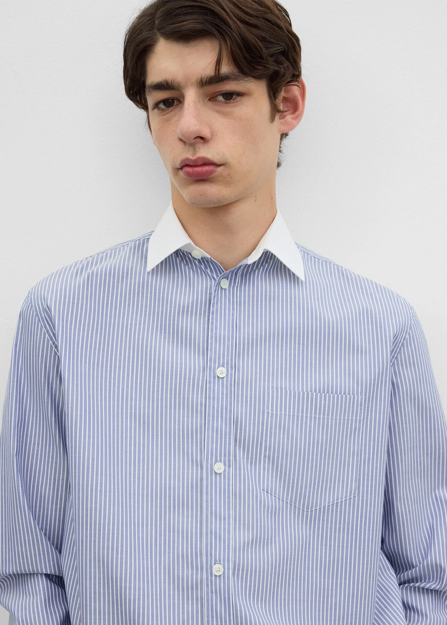 Shrunk shirt blue/white sold by Toteme