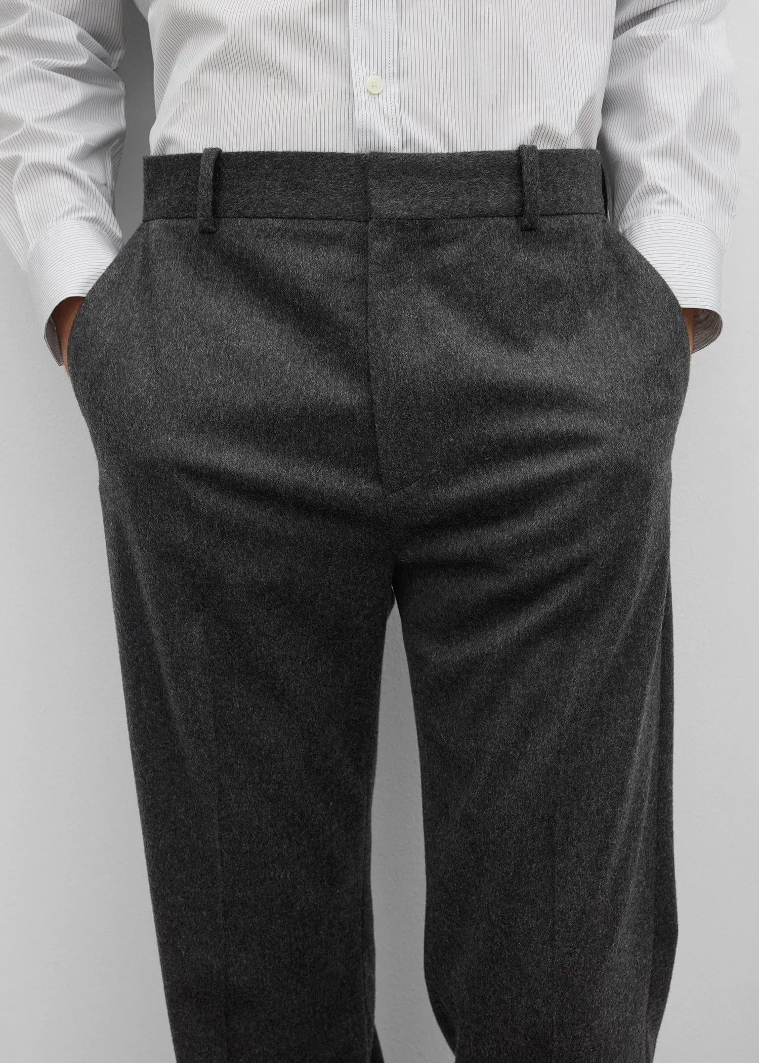 Relaxed trousers charcoal melange sold by Toteme product image thumbnail 5