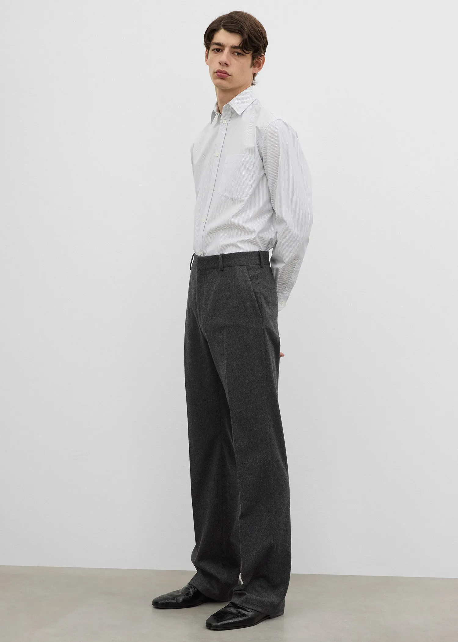 Relaxed trousers charcoal melange sold by Toteme product image thumbnail 2