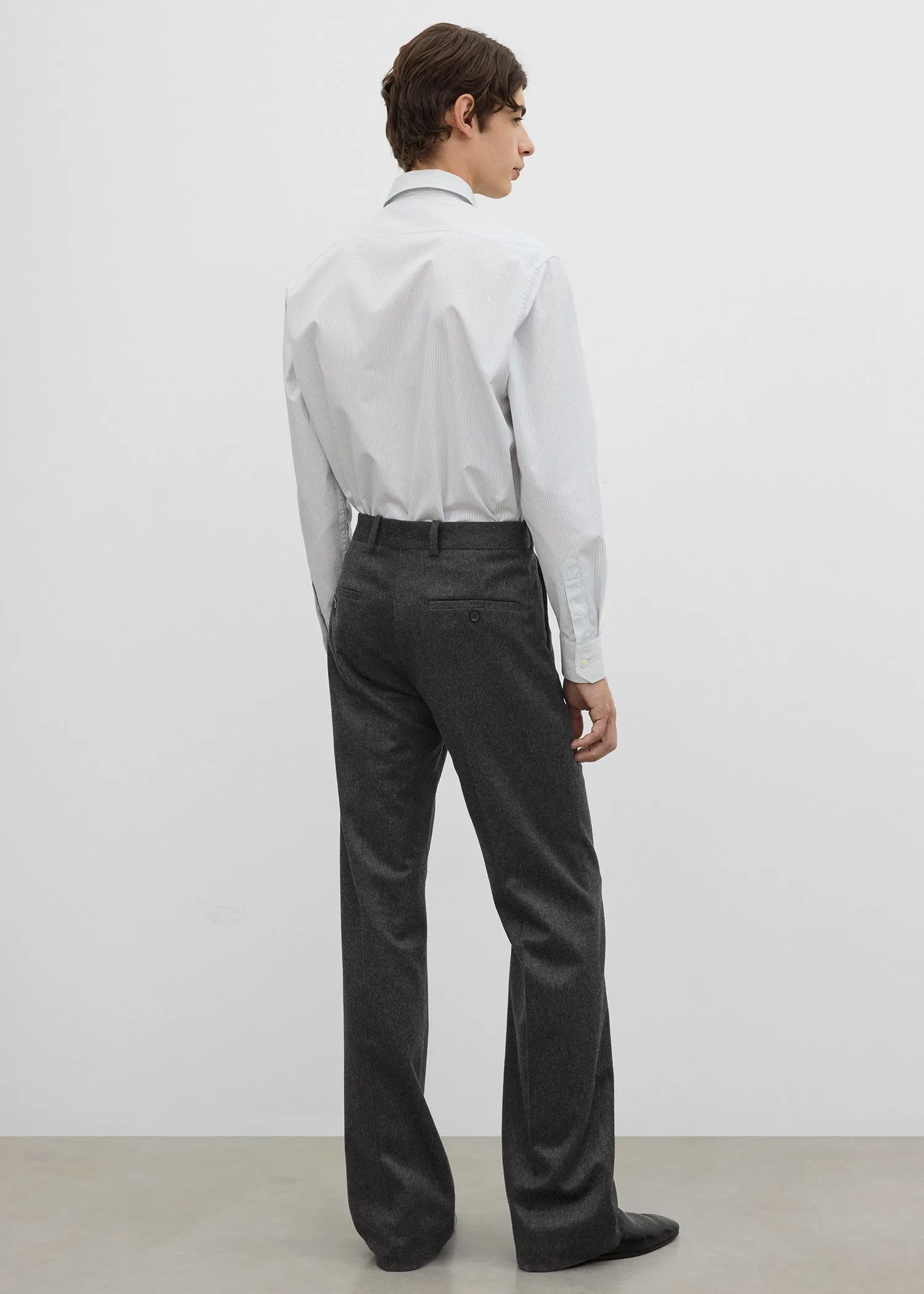 Relaxed trousers charcoal melange sold by Toteme product image thumbnail 3