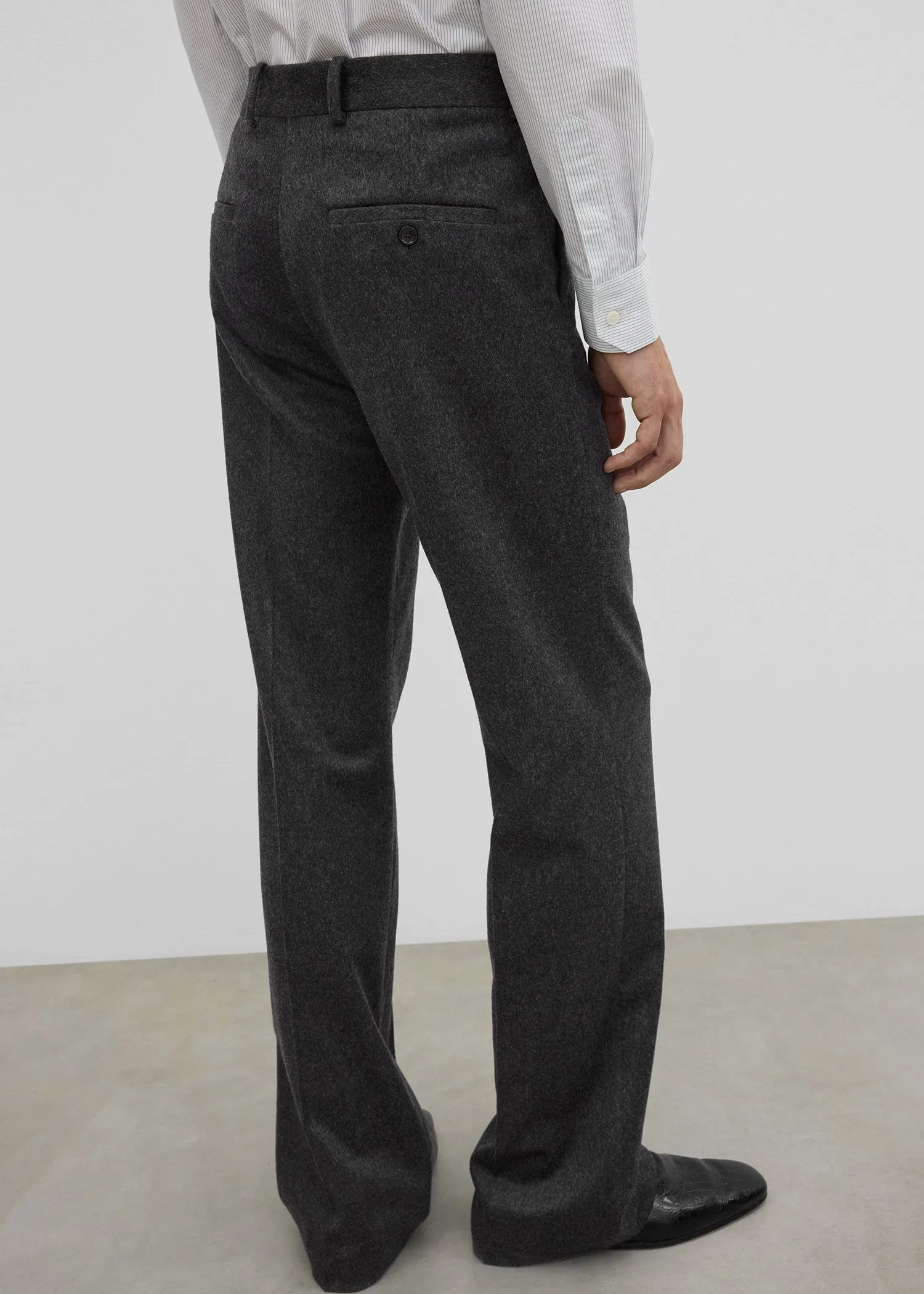 Relaxed trousers charcoal melange sold by Toteme product image thumbnail 4