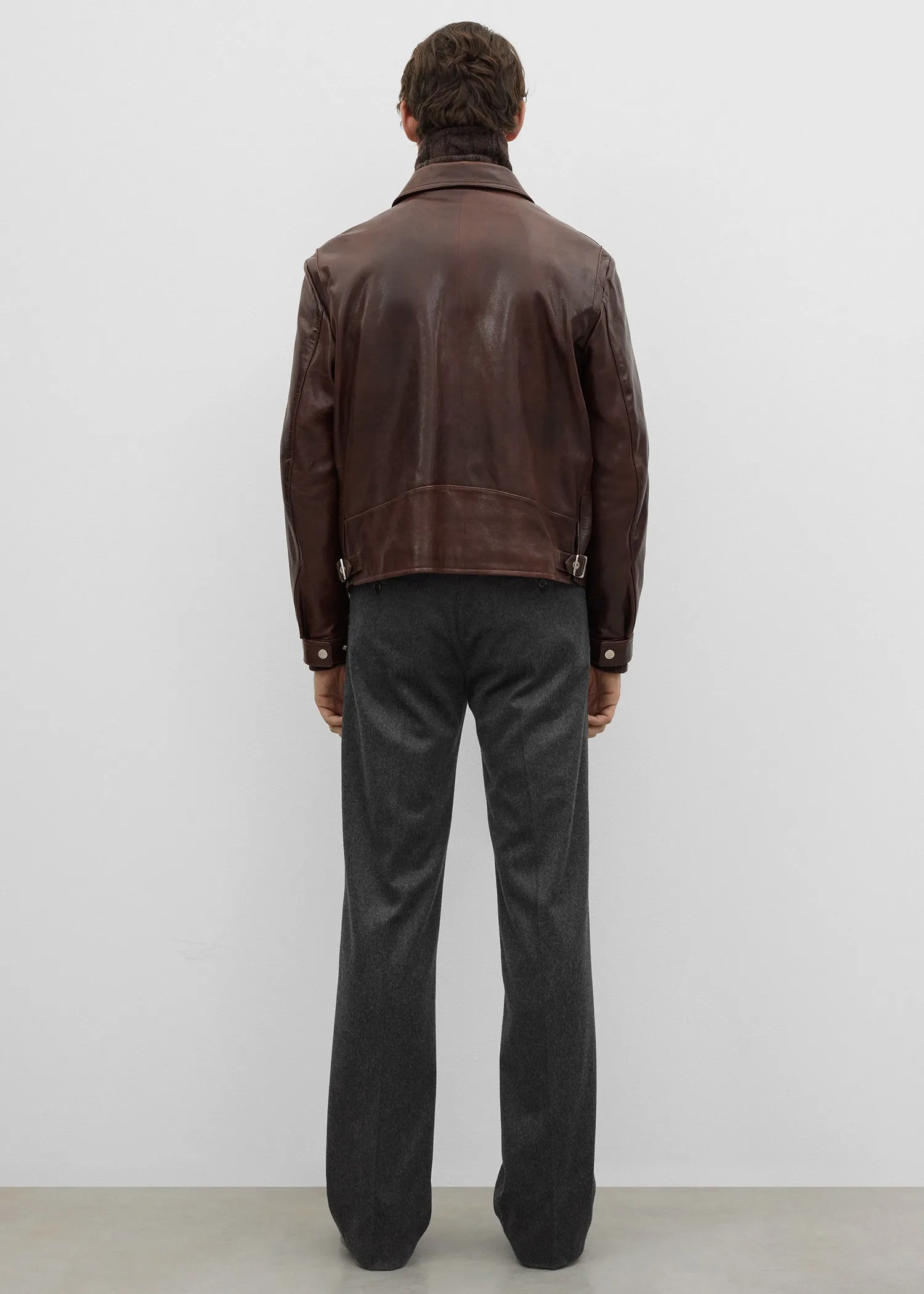 Zip leather jacket brown sold by Toteme product image thumbnail 4