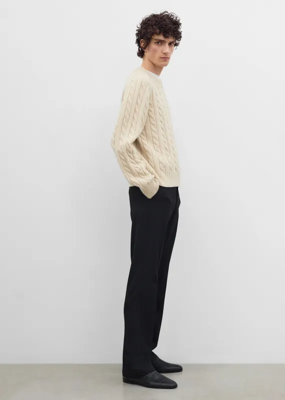 Raglan cable crew almond made by Toteme