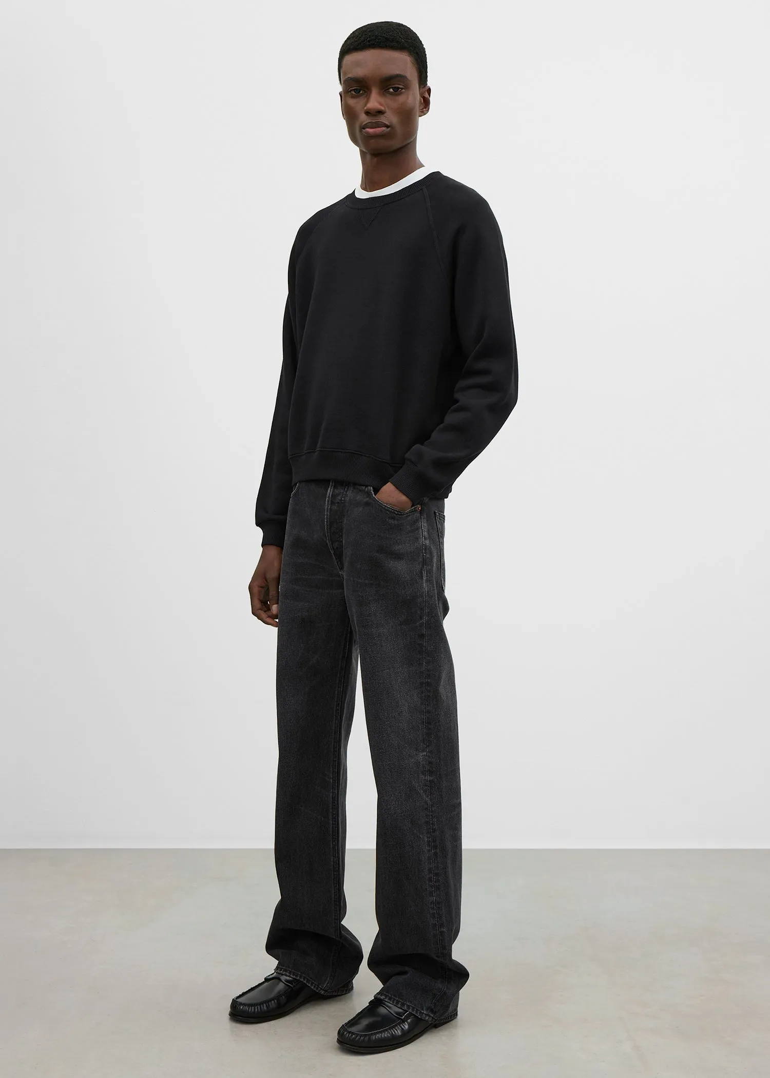 Cotton silk sweatshirt black sold by Toteme product image thumbnail 2