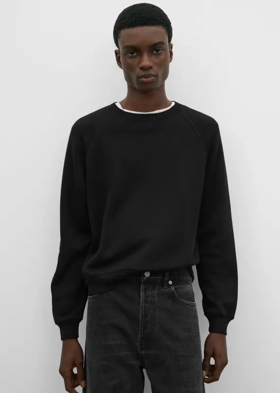 Cotton silk sweatshirt black made by Toteme