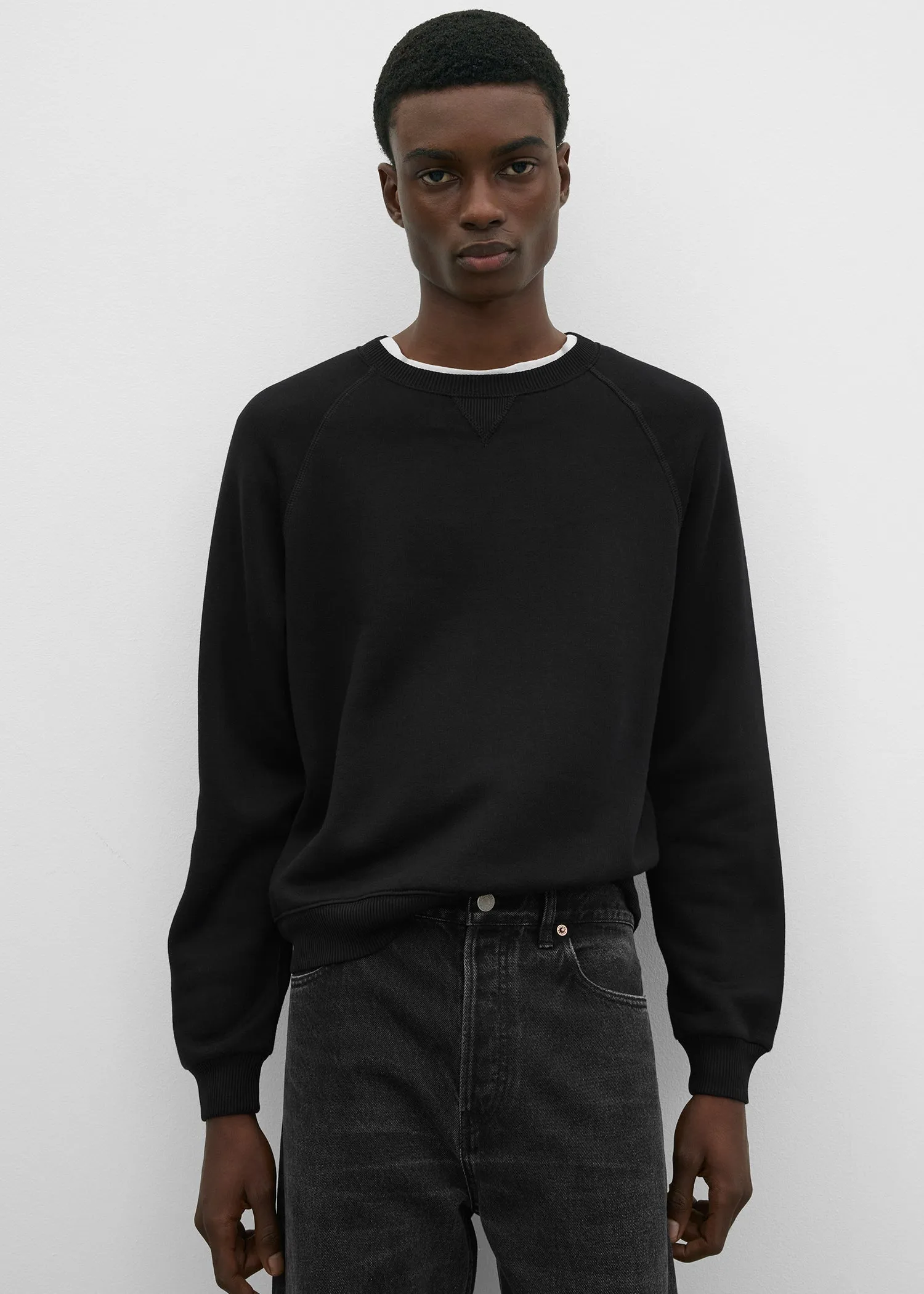 Cotton silk sweatshirt black sold by Toteme