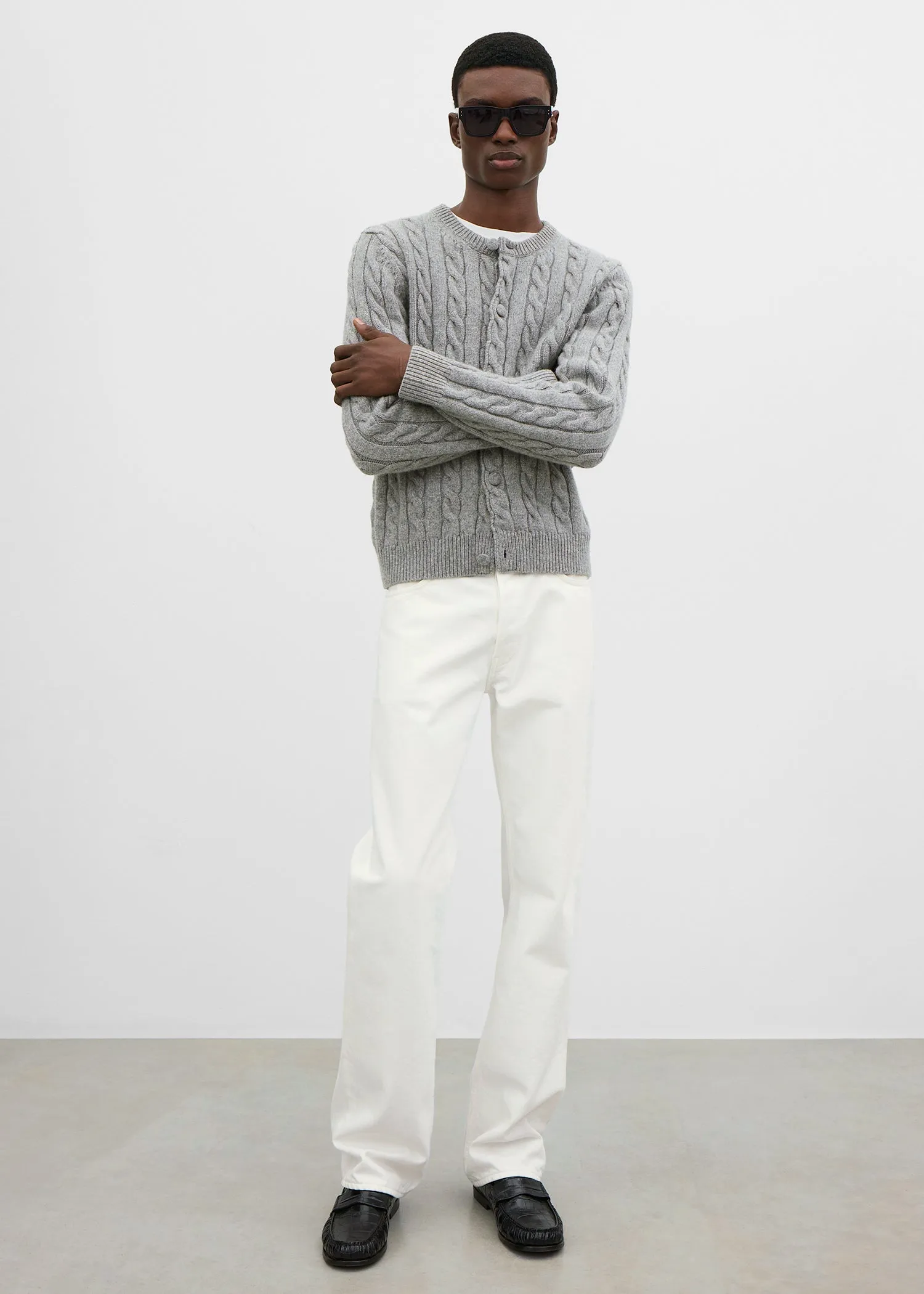 Cable cardigan grey melange sold by Toteme product image thumbnail 3