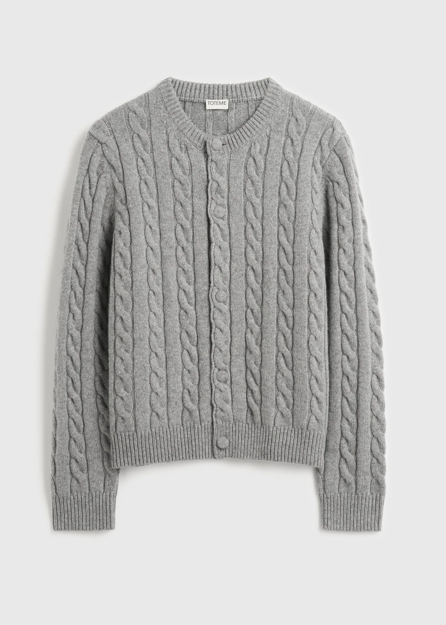 Cable cardigan grey melange sold by Toteme product image thumbnail 5