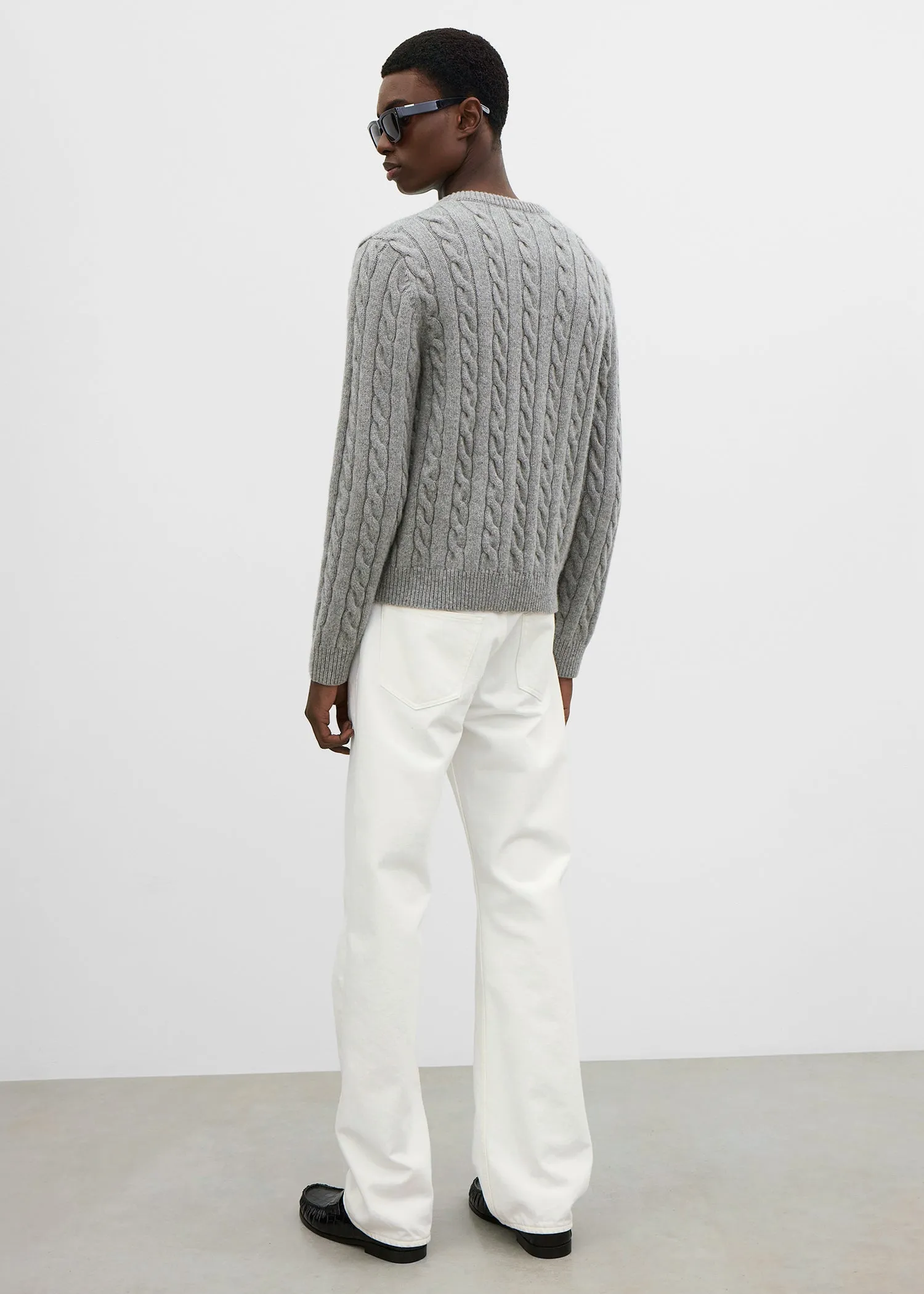 Cable cardigan grey melange sold by Toteme product image thumbnail 4