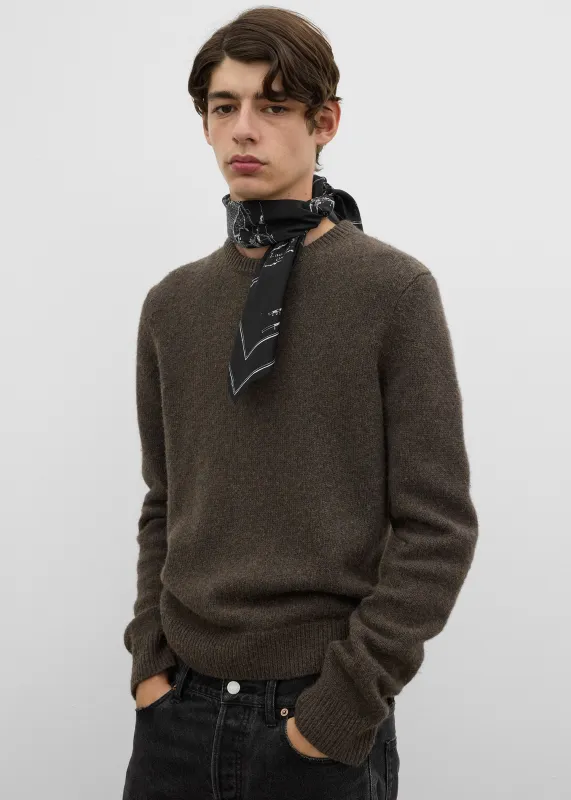 Camel hair crew brown melange made by Toteme