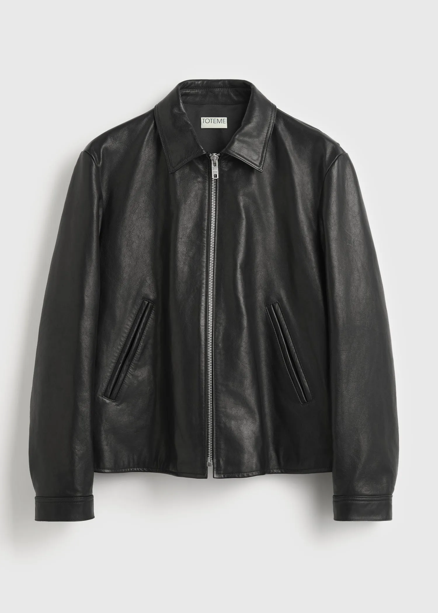 Zip leather jacket black sold by Toteme product image thumbnail 5