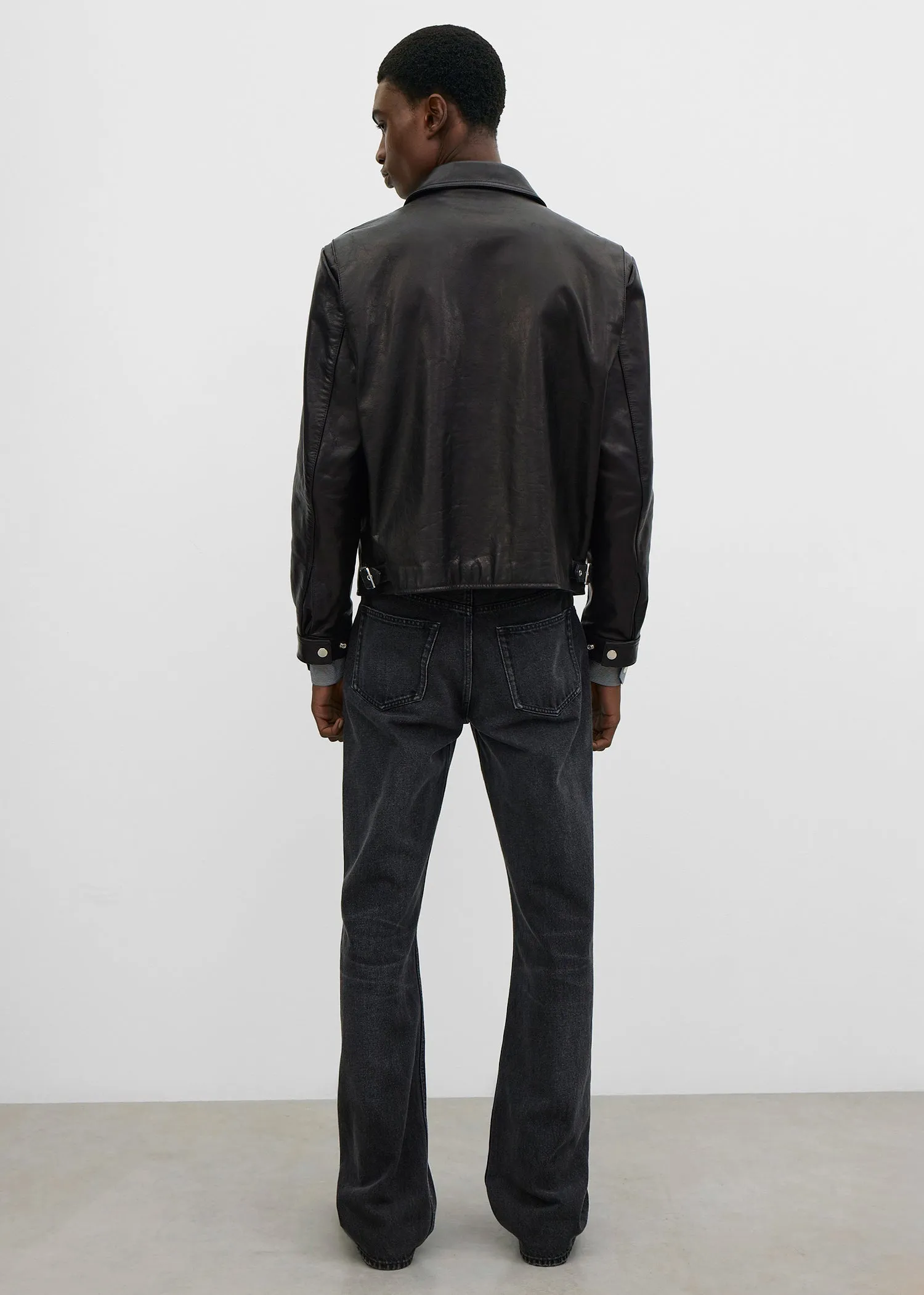 Zip leather jacket black sold by Toteme product image thumbnail 4
