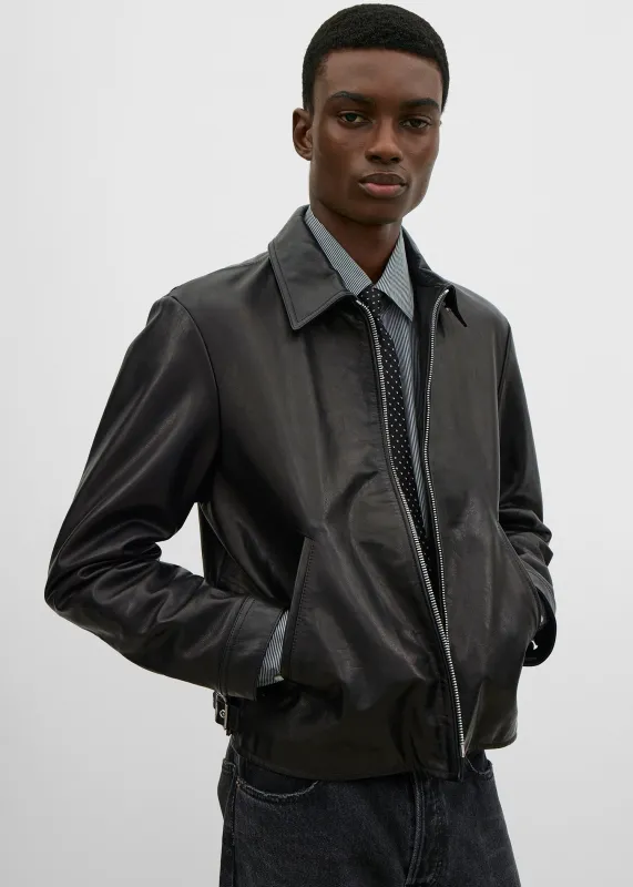 Zip leather jacket black made by Toteme