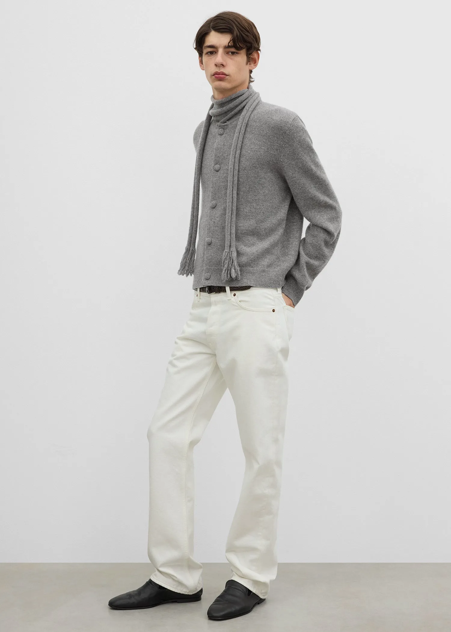 Scarf cardigan grey melange sold by Toteme product image thumbnail 3