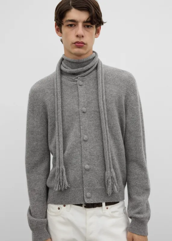 Scarf cardigan grey melange made by Toteme