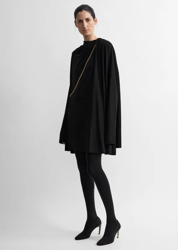 Asymmetric scarf dress black made by Toteme
