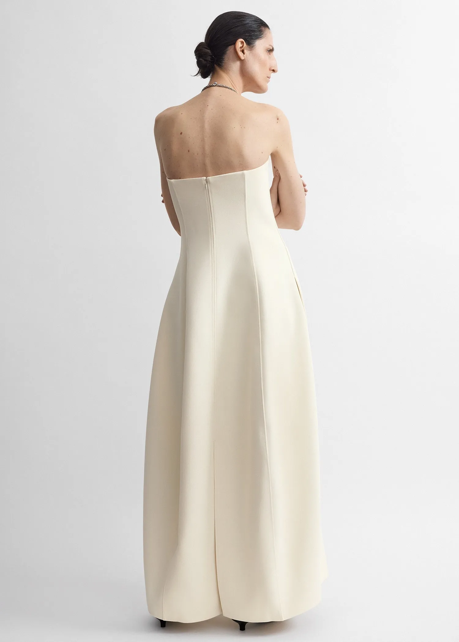 Strapless balloon dress ecru sold by Toteme product image thumbnail 3