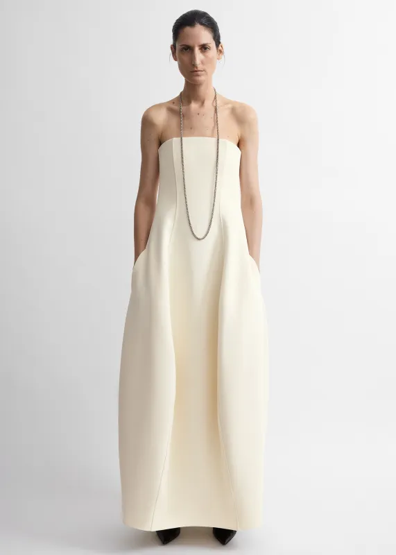 Strapless balloon dress ecru made by Toteme