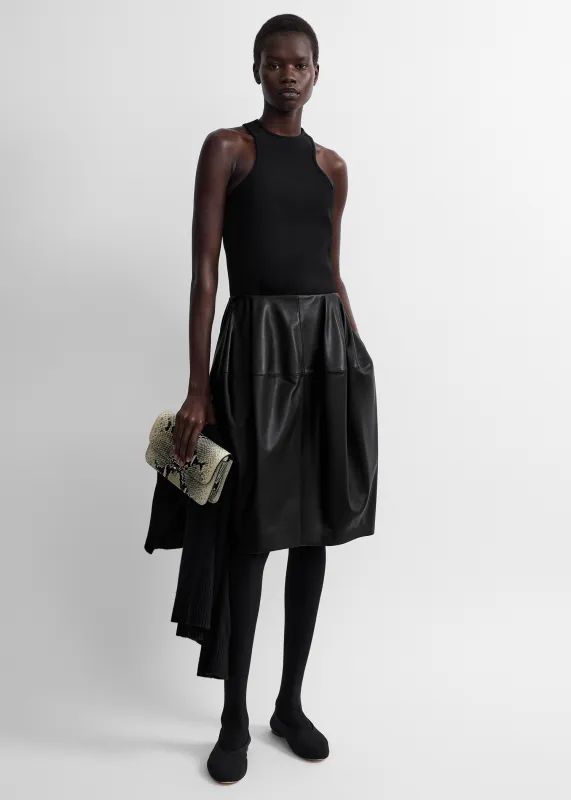 Sculptural leather skirt black made by Toteme