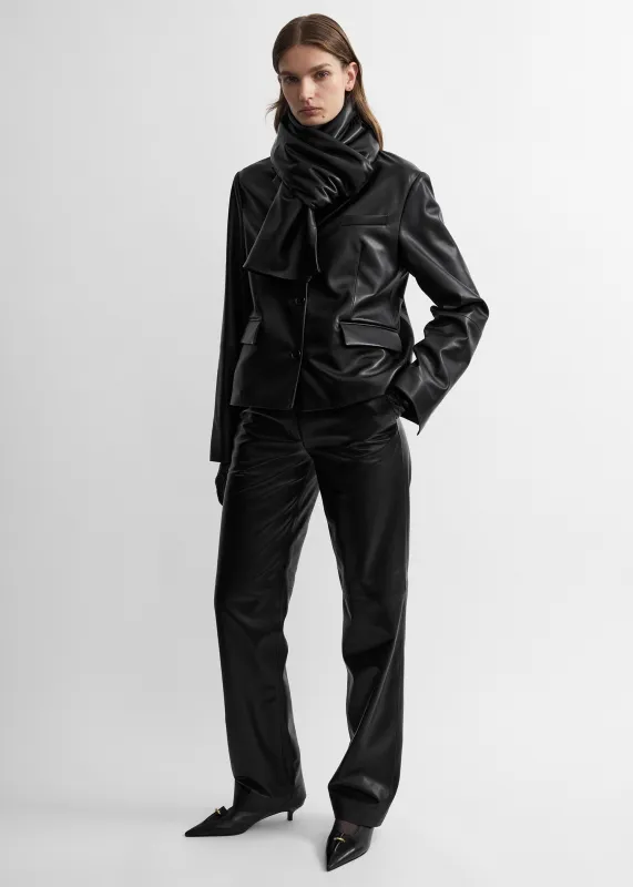 Short leather blazer black made by Toteme