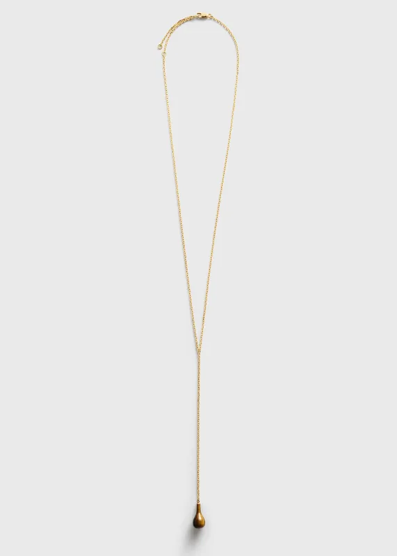 Tiger's eye drop necklace honey/gold made by Toteme