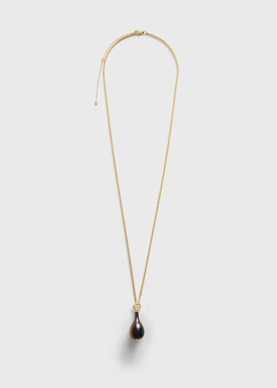 Medium tiger's eye drop necklace honey/gold made by Toteme