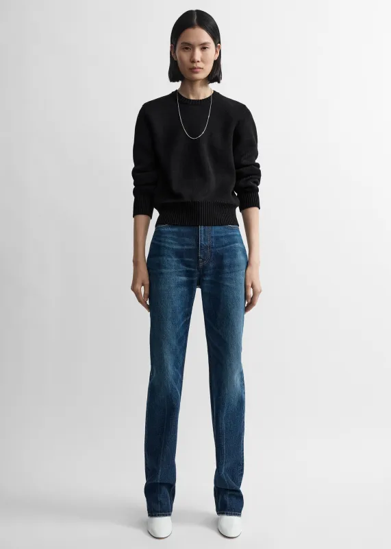 Merino cotton crew knit black made by Toteme