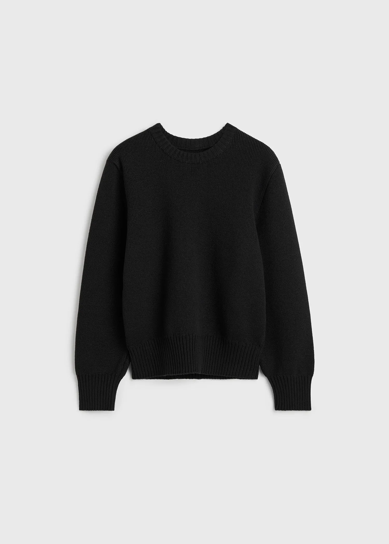 Merino cotton crew knit black sold by Toteme product image thumbnail 5