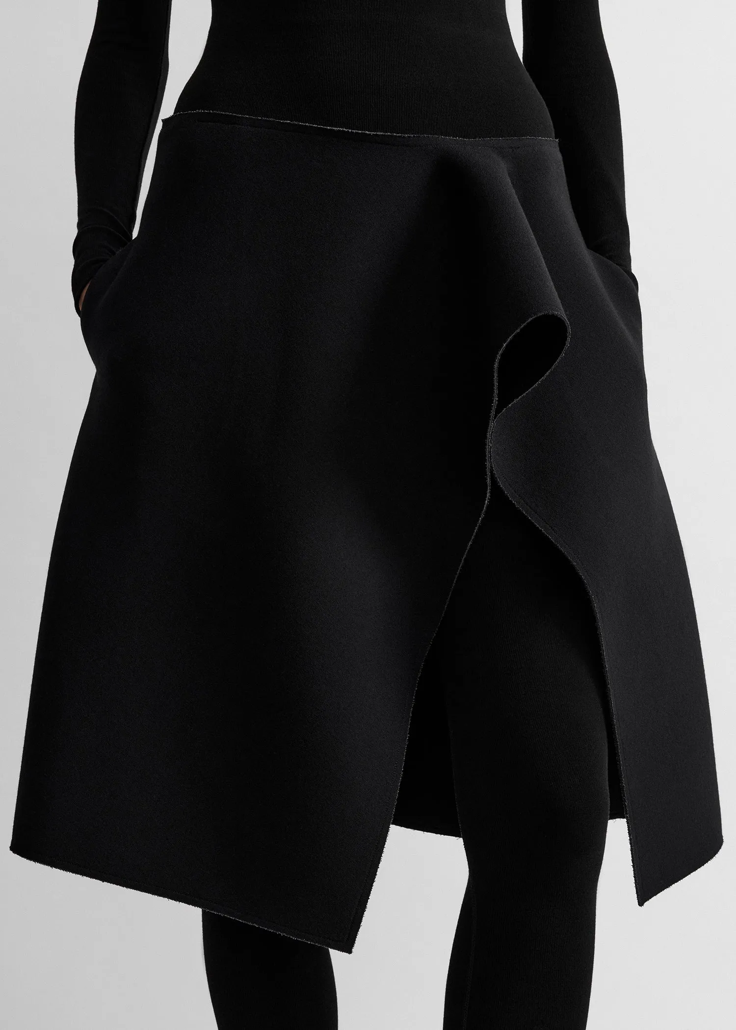 Slit scuba skirt black sold by Toteme product image thumbnail 4