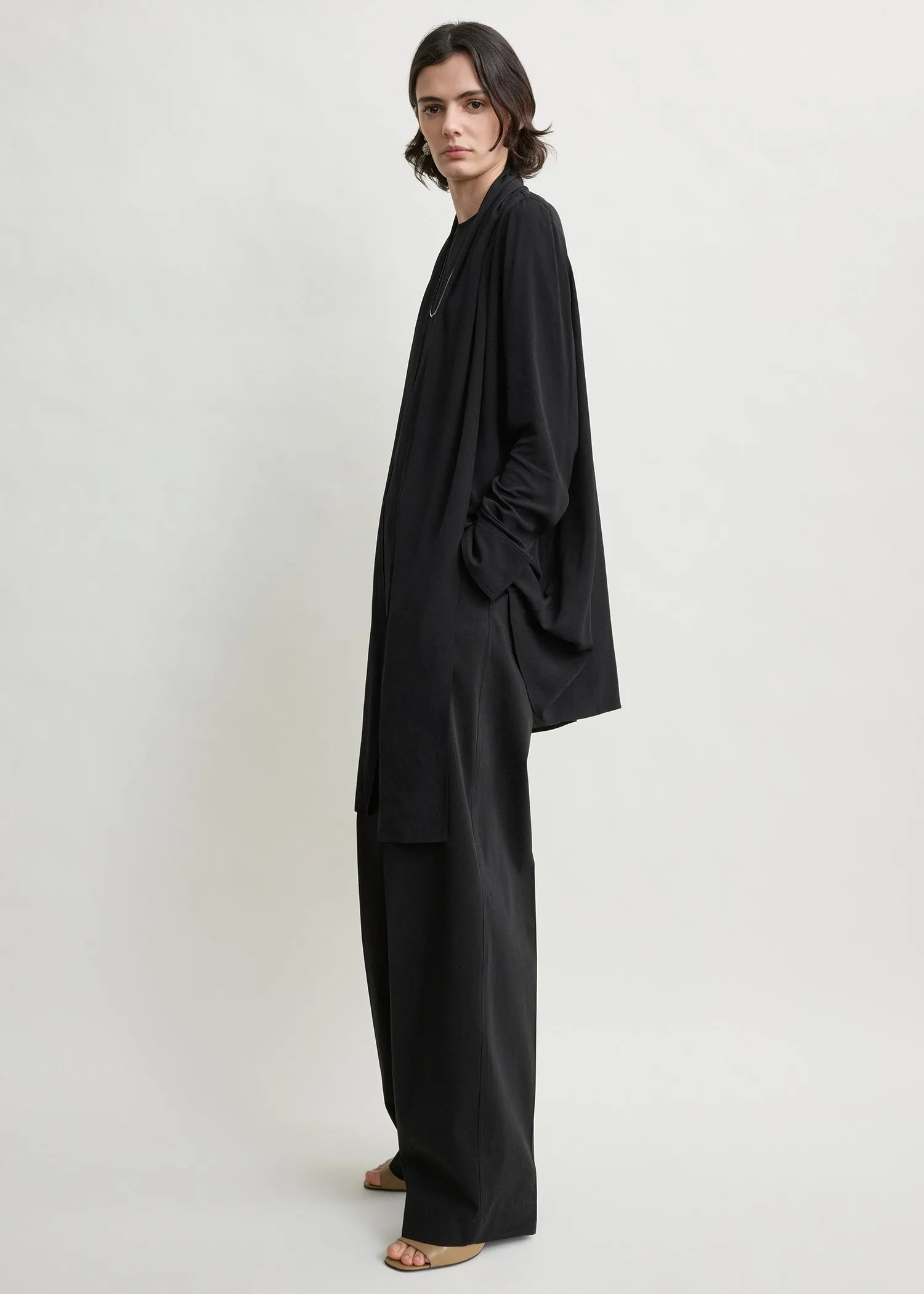 Draped scarf blouse black sold by Toteme product image thumbnail 2