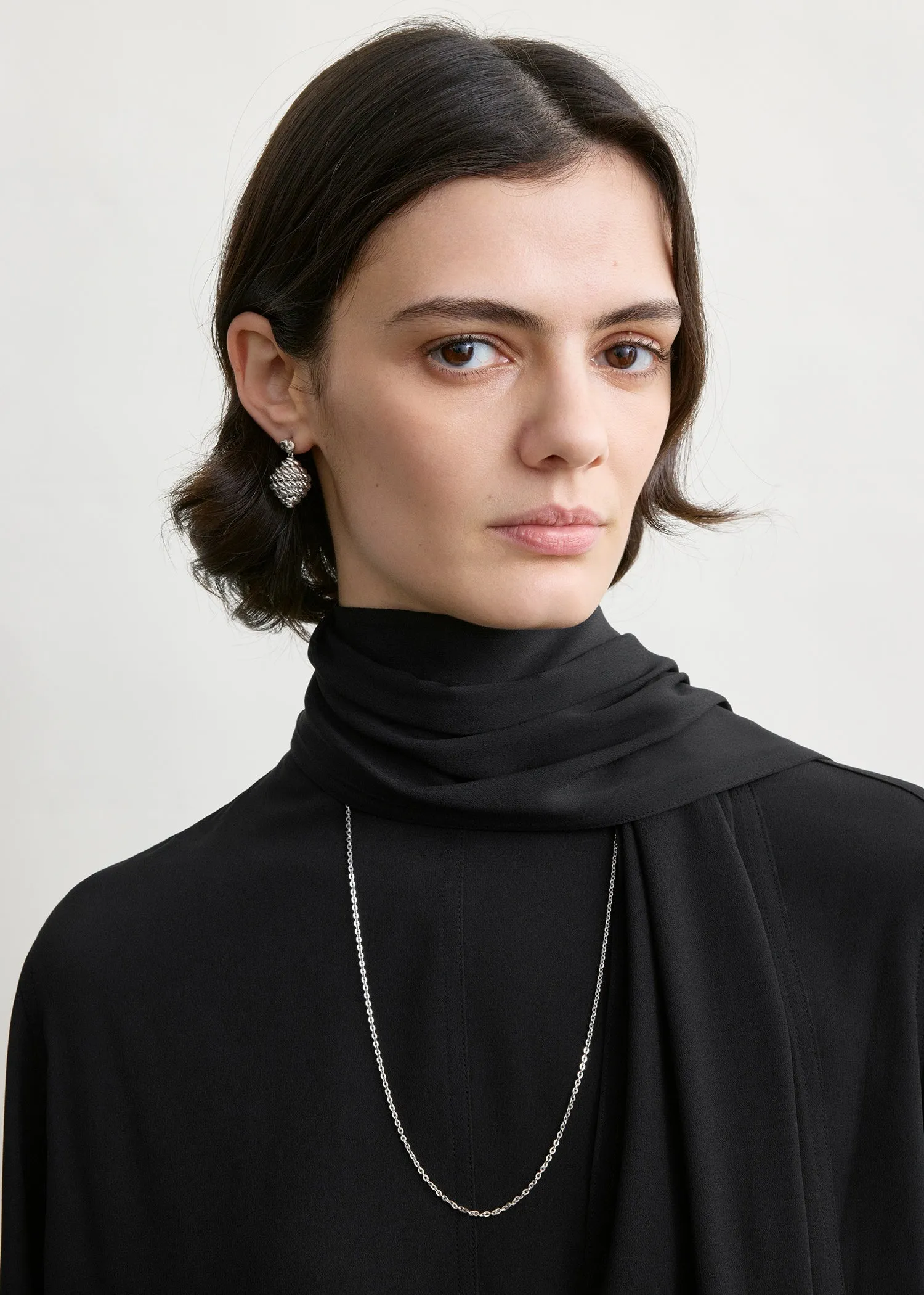 Draped scarf blouse black sold by Toteme product image thumbnail 5